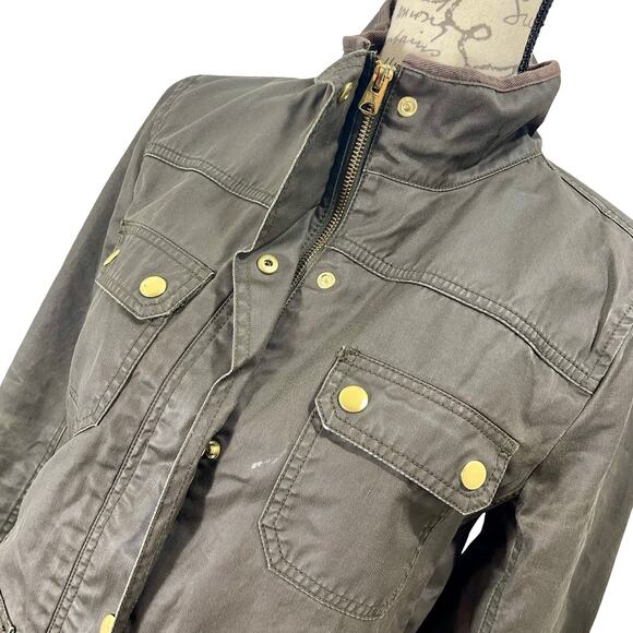 J.Crew Women’s Green Downtown Waxed Canvas Field Jacket Casual Size Small - Picture 3 of 11